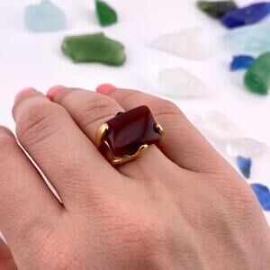 Red Agate Ring Size 5.5